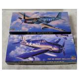 2 Hasegawa Model Kits 1/72 - Mustang, Hellcat