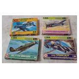 4 Revell Model Kits 1/144- Hawker Typhoon, Hellcat