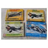 4 Revell Model Kits 1/144 - Junkers, Focke Wulf