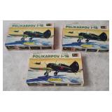 3 Revell Polikarpov I-16 Model Kits 1/72