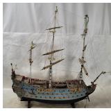 Large Plastic Model Sailship On Stand