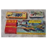 3 Model Plane Kits - Lincoln, Upc, Gay-gem