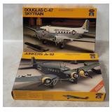 2 Testors Model Kits 1/72 - Junkers, Douglas C-47
