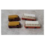 4 Lesney Diecasts - V W Bus, Mercedes Coach