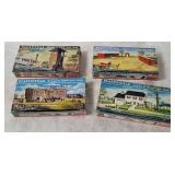 4 Plasticville H O Scale Model Buildings