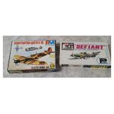 P M & Plamo Model Kits - Defiant, Spitfire