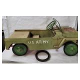 Vtg U S Army Jeep Pedal Car