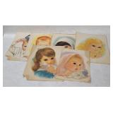 Vtg Children Sketches Artwork