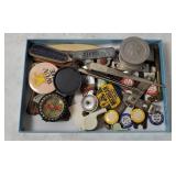Vtg Items - Bottle Openers, Pinback Buttons Etc.