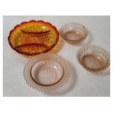 4 Vtg Glass Candy Dishes