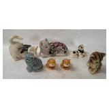 Assorted Ceramic Cat Figurines