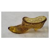 Fenton Amber Glass Slipper