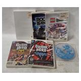 6 Nintendo Wii Games - Guitar Hero, Rock Band