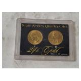 (2) 24k Gold Plated State Quarters 1999