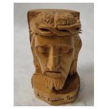 Carved Wood Jesus Bust