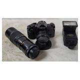 Canon A-1 Camera, Telesor Zoom Lens Etc.