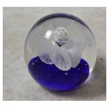 Floral Art Glass Paperweight