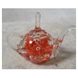 Joe St Clair Art Glass Teapot Paperweight