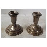 2 Reed & Barton Sterling Weighted Candle Holders