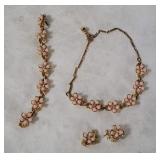 Floral Necklace, Bracelet & Earrings Set