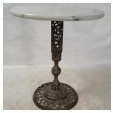 Marble-top Brass Base Accent Table