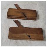 2 Antique Wooden Carpentry Planes