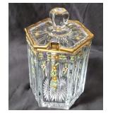 Hand Painted Hexagon Glass Jar