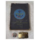 Vtg U S Navy Flight Training Manual & Belt Buckle