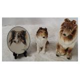 Collie Dog Figurines & Small Decor Plate