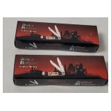 2 Frost Cutlery Steel Warrior Trapper Knives