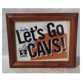 Framed Let's Go Cavs! Art W/ 7 Signatures