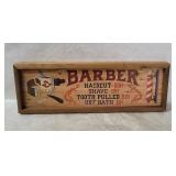 1973 Americana Wooden Barber Sign