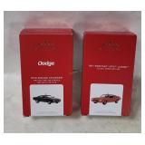 2 Keepsake Ornaments - '71 Gto Judge, '70 Charger