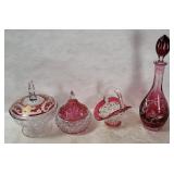 Art Glass Decanter & Candy Dishes - Bohemia Etc.