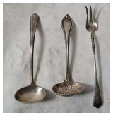 Vtg Sterling Ladles & Small Sterling Fork