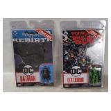 2 D C Page Punchers Figures W/ Comics- Batman. Lex