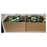 2 Boxes Of Artificial Flowers