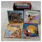 Case W/ Vtg Disney Childrens 7' Records