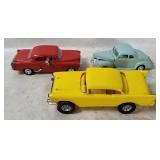 3 Vtg Plastic Toy Cars - Bel Air Etc.