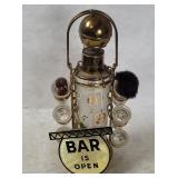 Vtg Decanter & Shot Glass Caddy Set