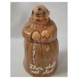 Vtg Friar Monk Ceramic Cookie Jar