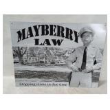 Mayberry Law Barney Fife Metal Sign