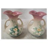 2 Vtg Hull Pottery Wildflower Vases, One Has Chip