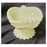 Vtg Fenton Custard Pedestal Bowl