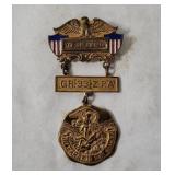 Vtg Fraternal Badge Medal W/ St. Michael