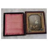 Antique Tintype Photo Of Martha Fisher In Case