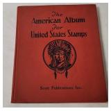 Vtg American Album For U S Stamps W/ Some Stamps