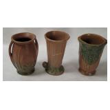 3 Vintage Pottery Vases