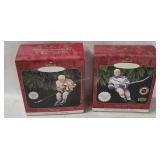 2 Nhl Hockey Keepsake Ornaments - Gretzky, Lemieux