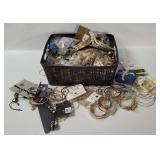 Basket Full Of Assorted Costume Jewelry